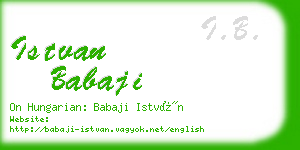 istvan babaji business card